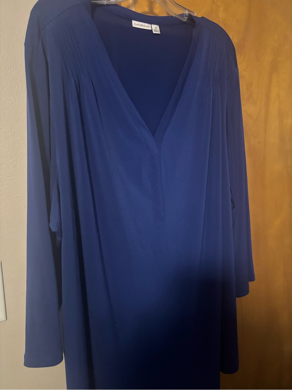 croft & barrow Navy Blue V-Neck Tunic Top